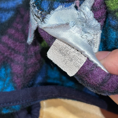 90's Patagonia パタゴニア スナップT フリースプルオーバー リーフ柄 USA製(L)/0088F-SO