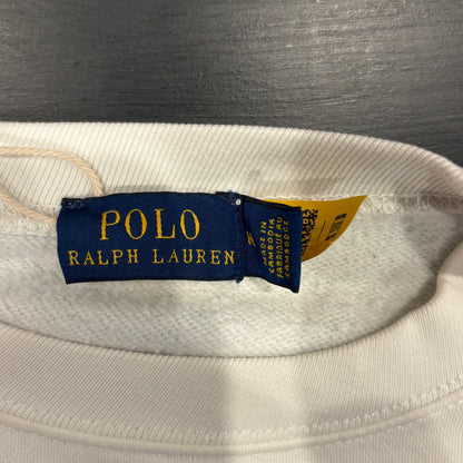 00's Ralph Lauren ラルフローレン ポロベア ボーダースウェット 白赤 (XL)/B1153S-SO