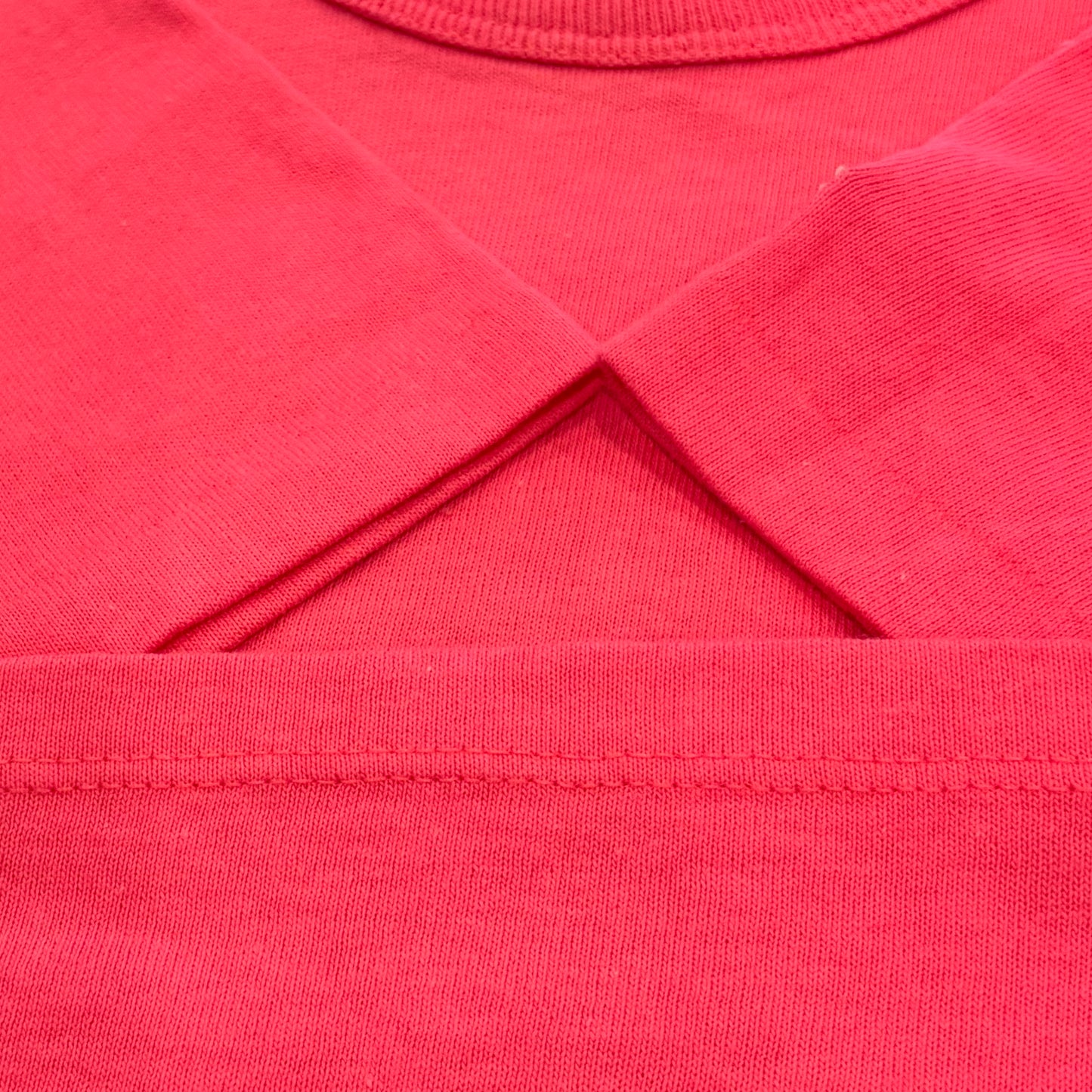 90's Champion チャンピオン 胸ロゴ 袖刺繍 Tシャツ ピンク (M) A2341T-SO