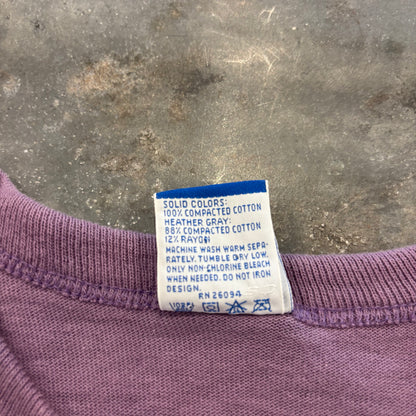 90's Champion チャンピオンズ 胸ロゴ 袖刺繍 Tシャツ 紫 (L) A2343T-SO