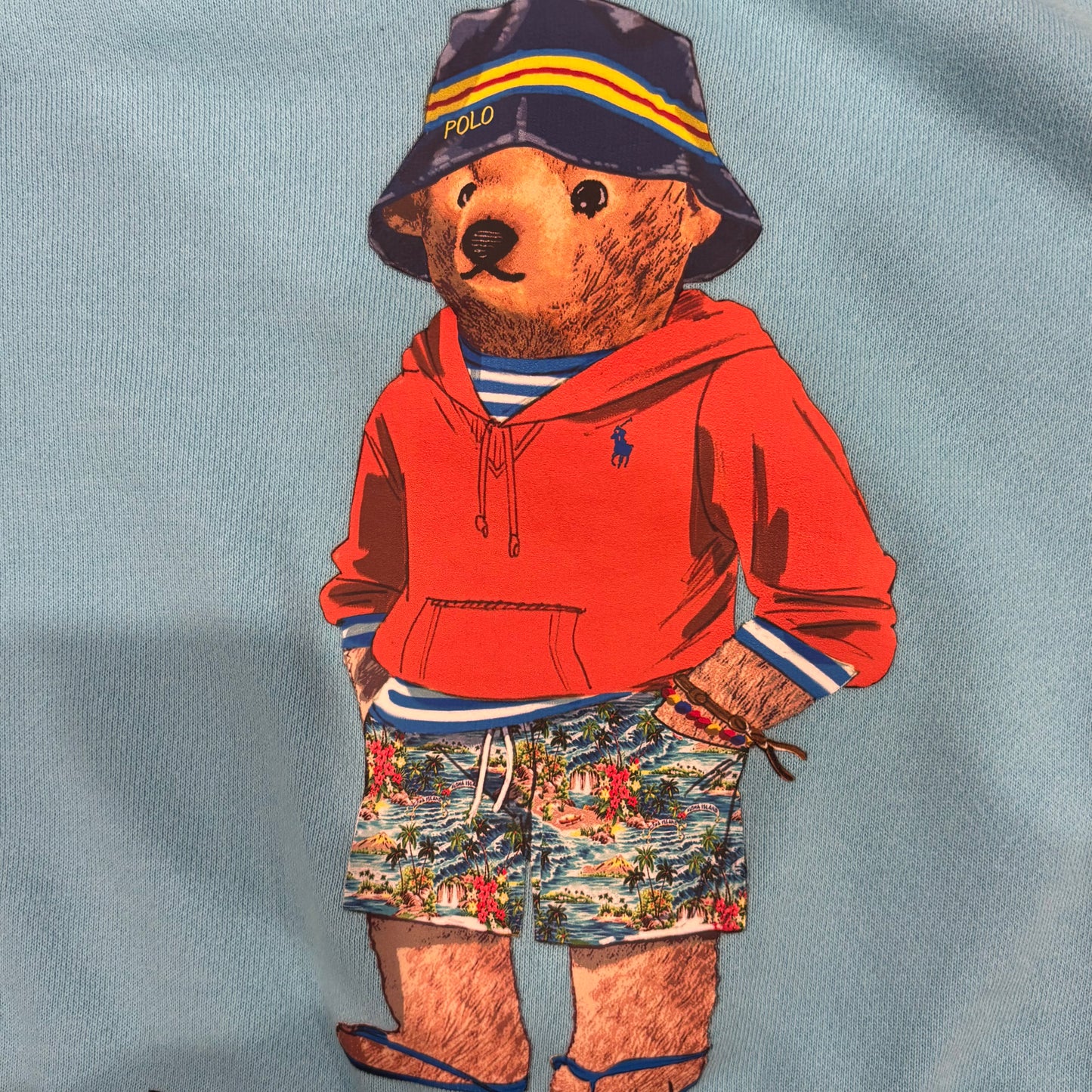 00's Ralph Lauren ラルフローレン ポロベアスウェット 水色 (XL)/B2872S-SO