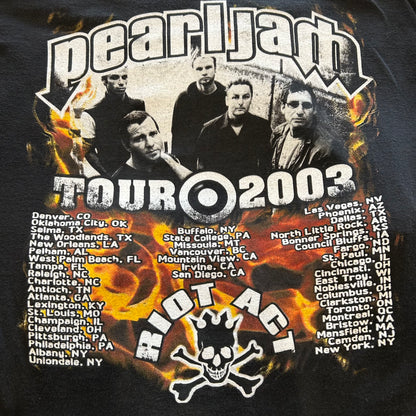 00's Peal Jam パールジャム Riot Tour2003 ツアーTシャツ 黒(XL)/A2721T-SO