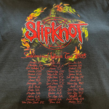 00's SlipKnot スリップノット"Subliminal Verses"Tour2005 ツアーT 黒(XL)/A6526T-SO