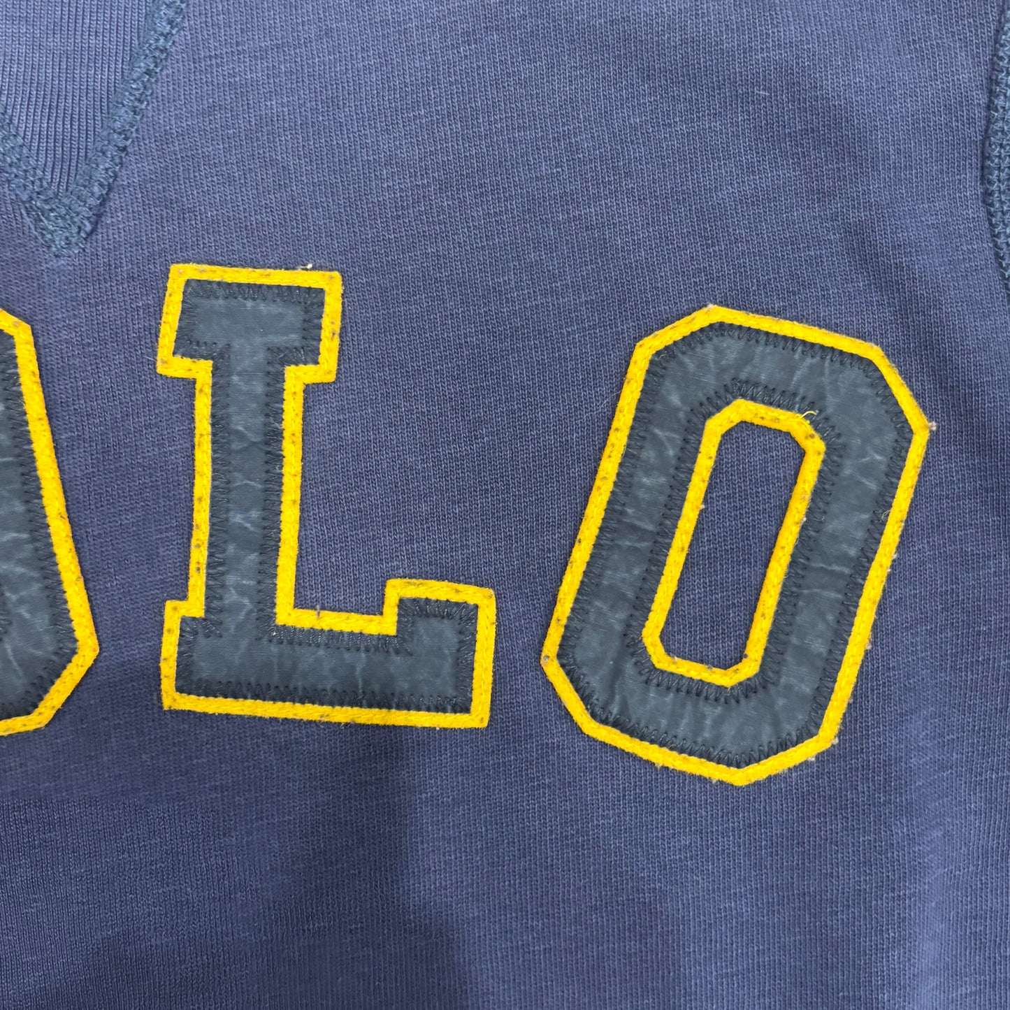 00's Ralph Lauren ラルフローレン "POLOワッペン" 両Vスウェット 紺 (S)B0401S-SO