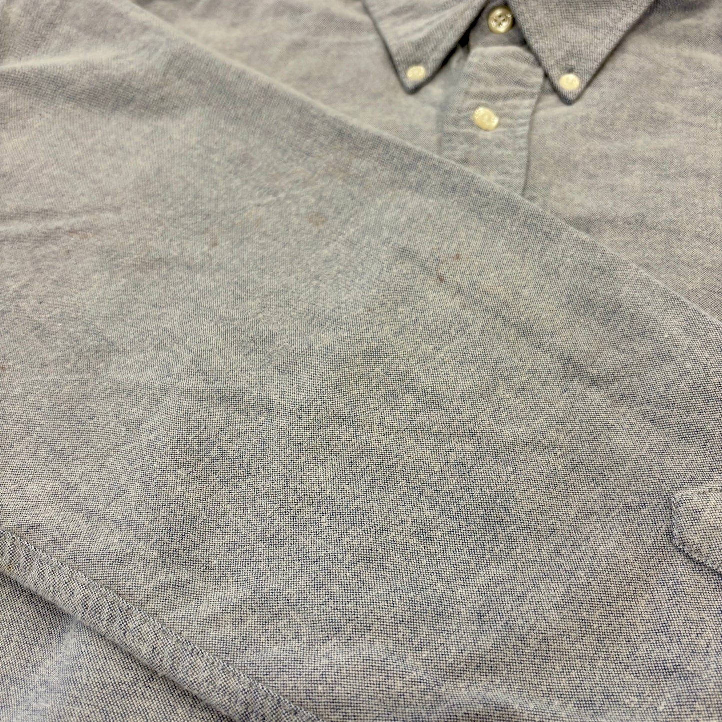 00's Yves Saint Laurent YSL イブサンローラン pour homme ボタンダウンシャツ 水色 (XL) /B3128SH-SO