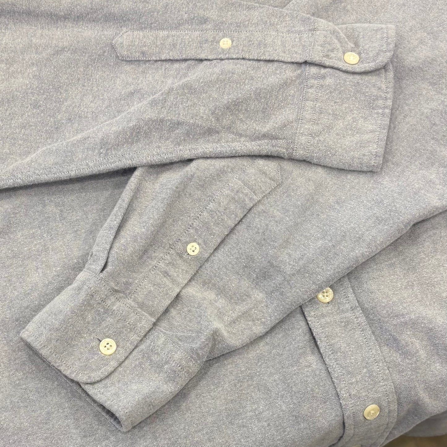 00's Yves Saint Laurent YSL イブサンローラン pour homme ボタンダウンシャツ 水色 (XL) /B3128SH-SO