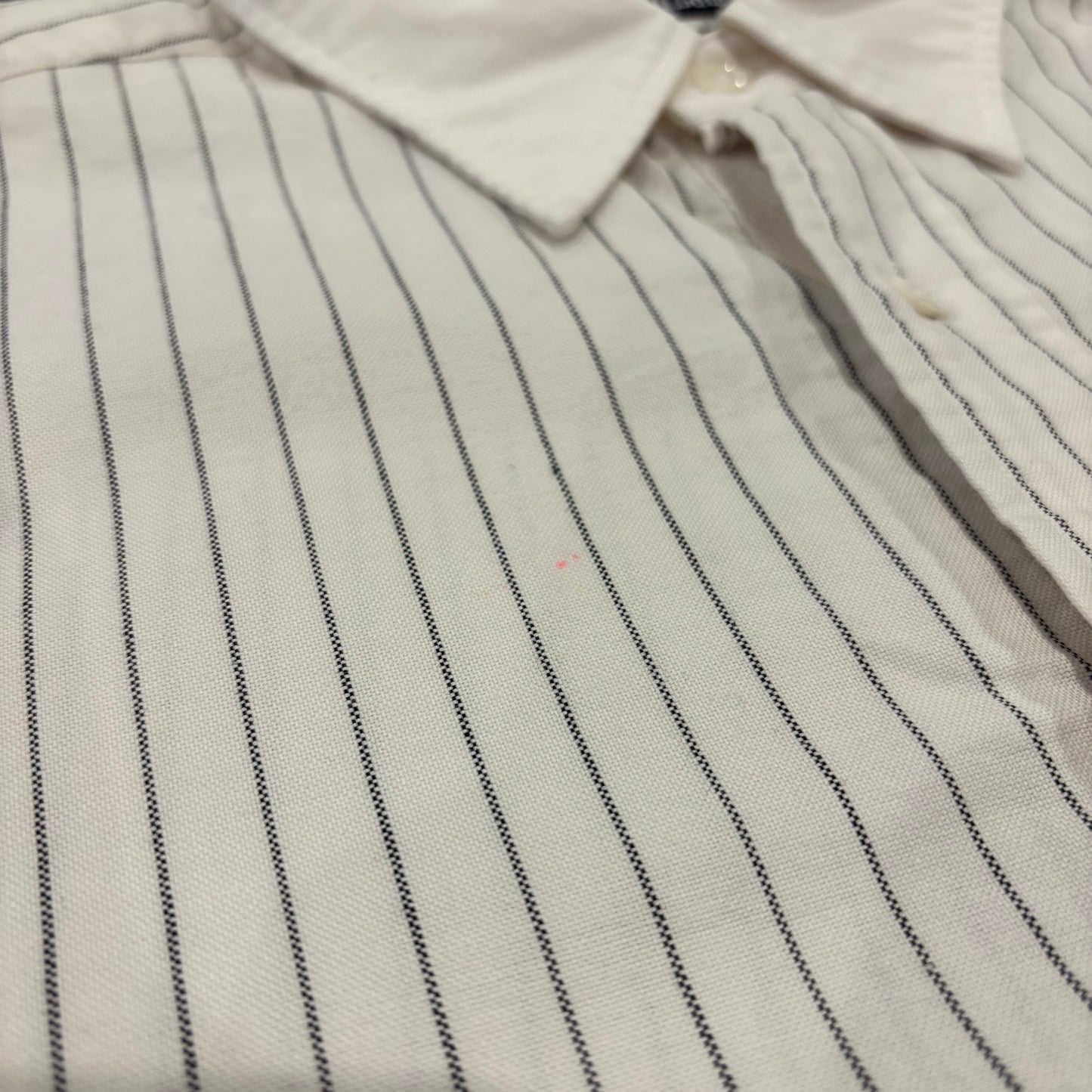 00's Ralph Lauren ラルフローレン ストライプ プルオーバー シャツ 白黒 (M)/A1595SH-SO