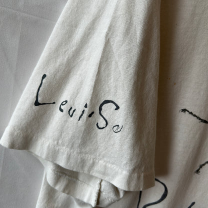 90's Levi's  リーバイス Buttoned Fly(ボタンフライ) 501 プリントTシャツ 白(XL)/C0969T-SO
