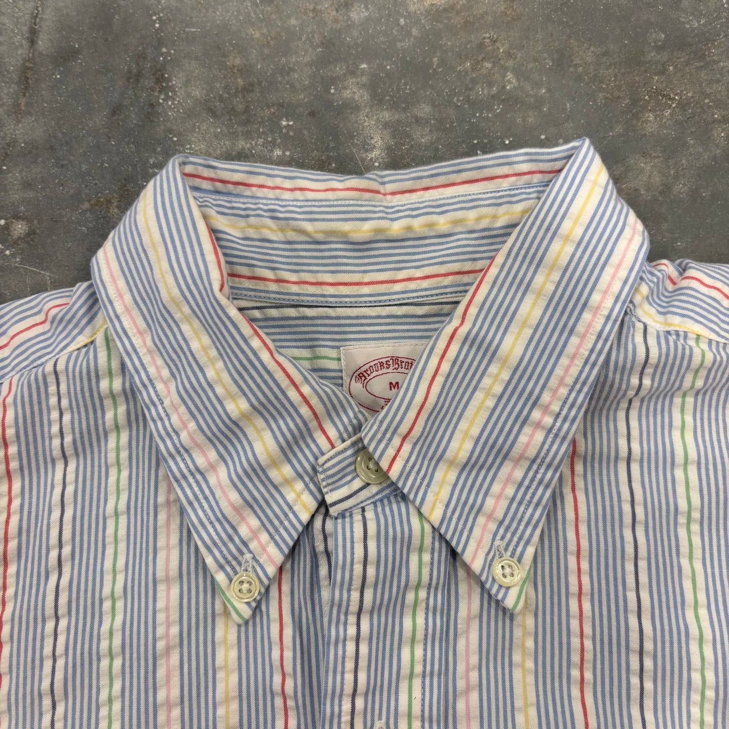 00's Brooks Brothers ブルックスブラザーズ ストライプ シアサッカーシャツ マルチカラー (M) /A8064SH-SO