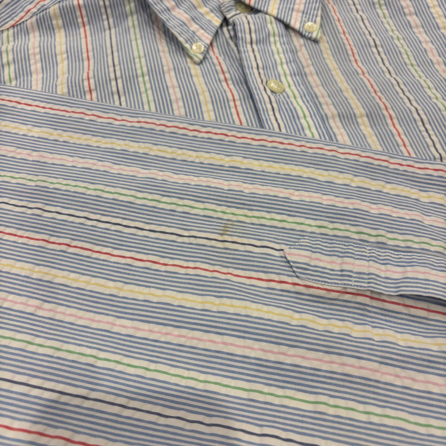 00's Brooks Brothers ブルックスブラザーズ ストライプ シアサッカーシャツ マルチカラー (M) /A8064SH-SO