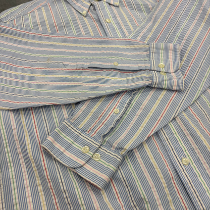 00's Brooks Brothers ブルックスブラザーズ ストライプ シアサッカーシャツ マルチカラー (M) /A8064SH-SO