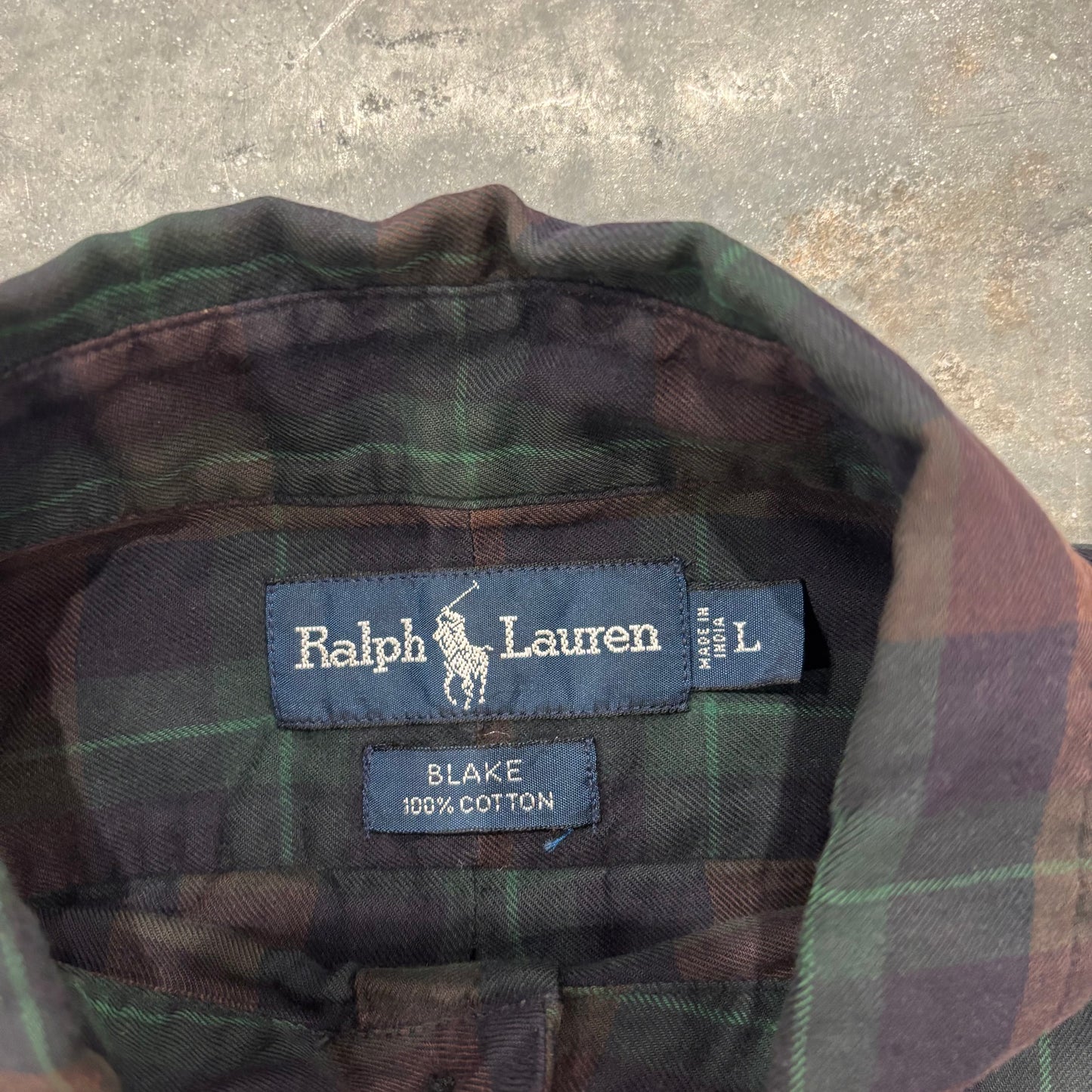 00's Ralph Lauren ラルフローレン チェックシャツ BLAKE 茶・緑 (L) /B2989SH-SO