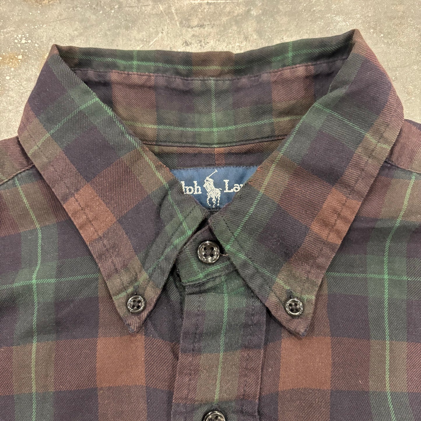 00's Ralph Lauren ラルフローレン チェックシャツ BLAKE 茶・緑 (L) /B2989SH-SO