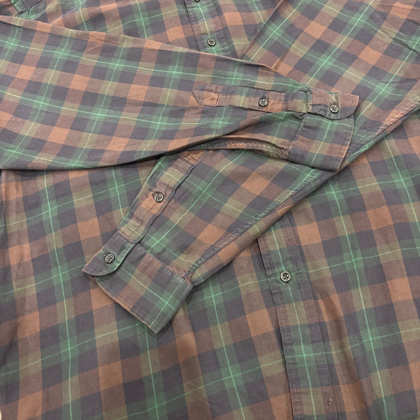 00's Ralph Lauren ラルフローレン チェックシャツ BLAKE 茶・緑 (L) /B2989SH-SO