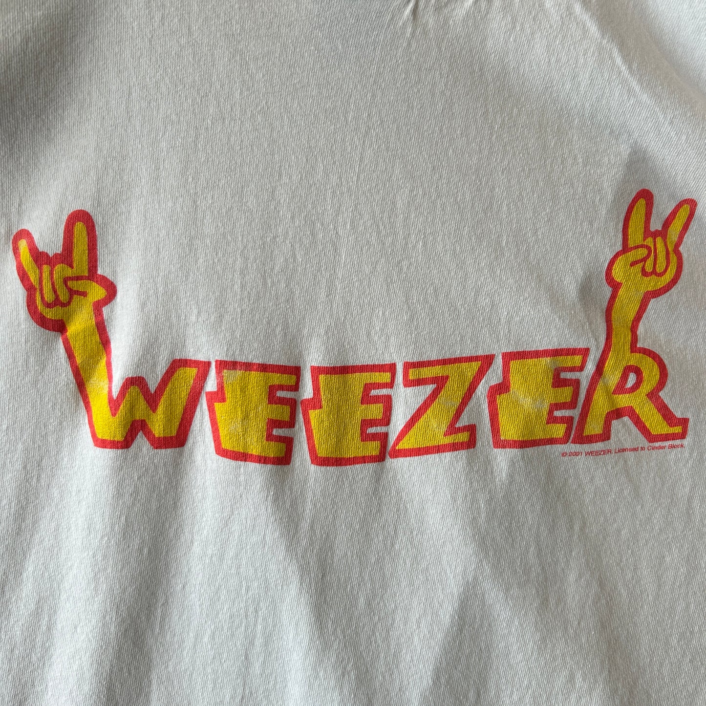 00's Weezer ウィーザー バンドTシャツ 白 Hanes(L)/C0972T-SO