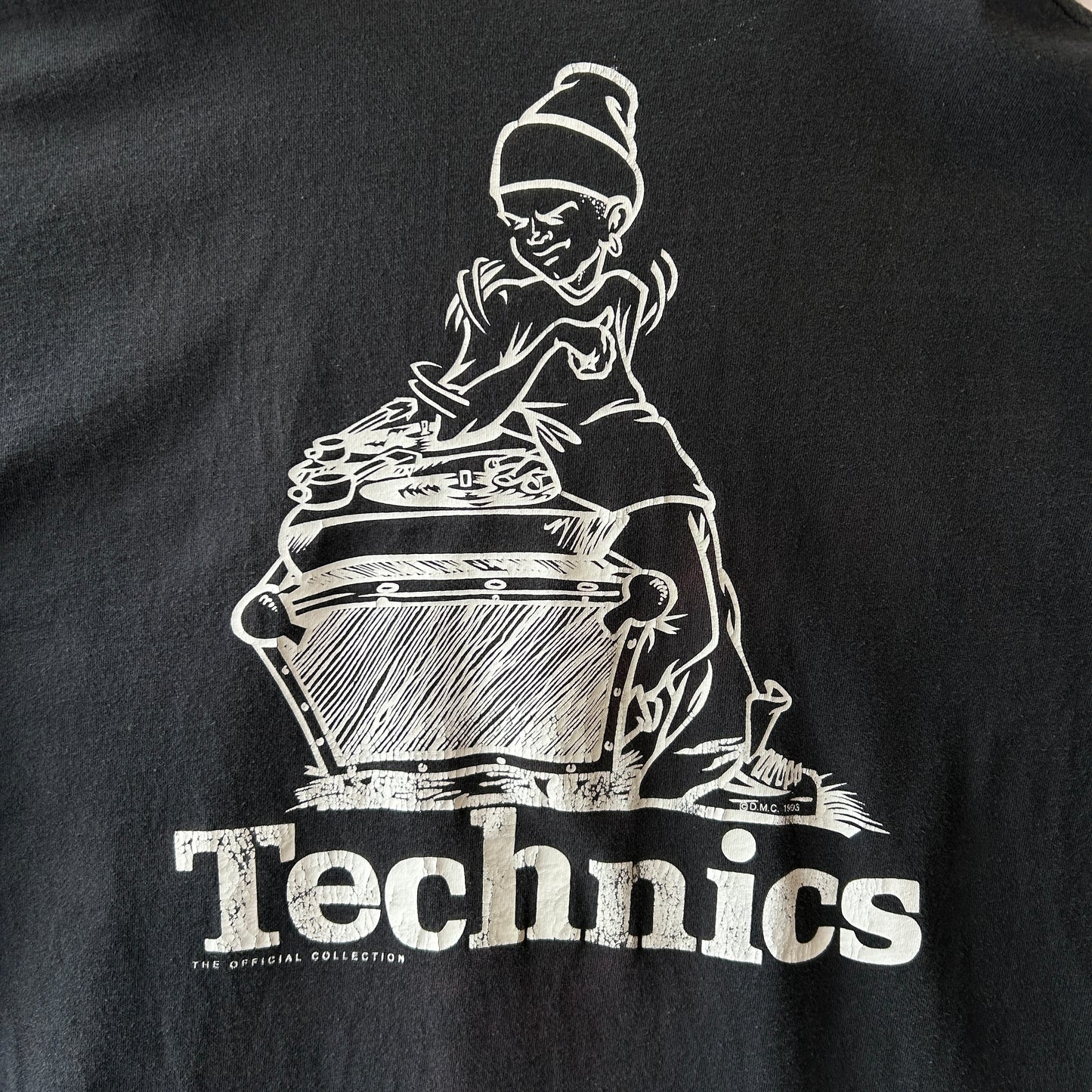 90's Technics テクニクス DMC World Championships Tシャツ ターンテーブル 黒(XL)/C0294T-SO