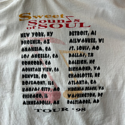 90's Sweet Sounds of Soul Tour '98 アース・ウィンド＆ファイア アイズレー・ブラザーズ オージェイズ 白 ONEITA(XL)/A402