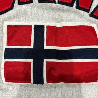 80's Champion "NORWAY" ワッペン リバースウィーブ スウェット 白 (XL)A2534S-SO
