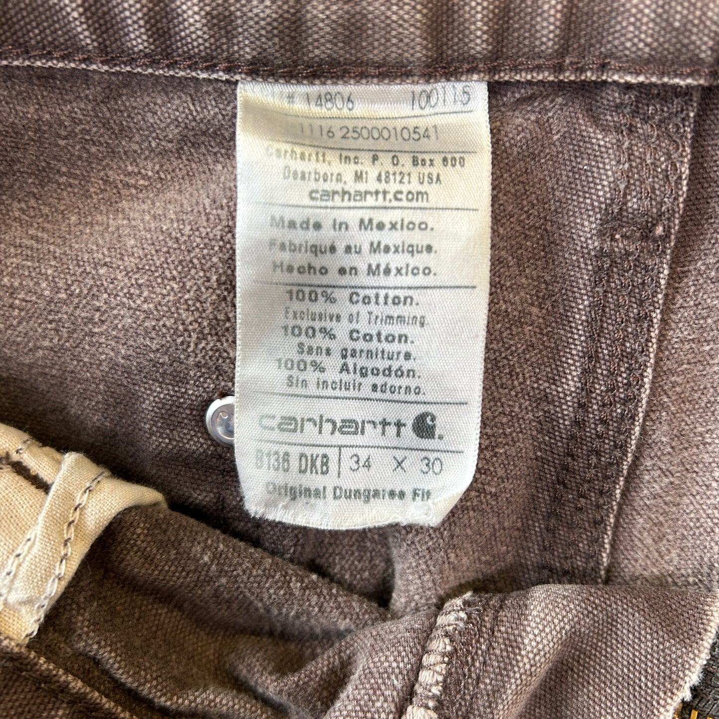 00's Carhartt カーハート ダブルニー ワークパンツ ペインター 襤褸 B136 DKB(34×30)/B3425P-SO