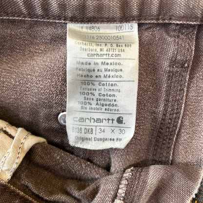 00's Carhartt カーハート ダブルニー ワークパンツ ペインター 襤褸 B136 DKB(34×30)/B3425P-SO