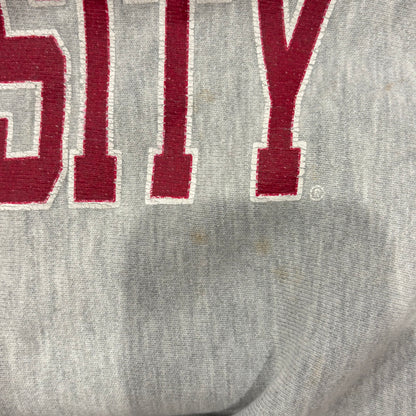 00's Champion "Indiana University" リバースウィーブ カレッジスウェット 白 (XL)/A2143S-SO