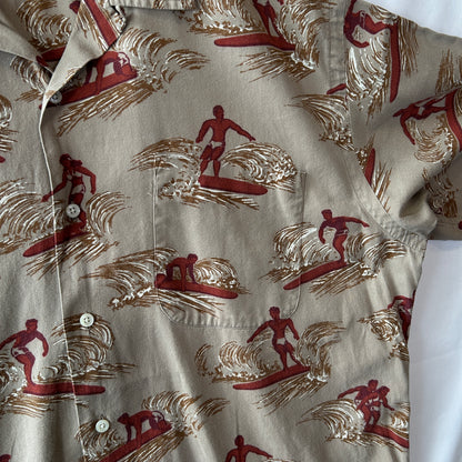 90's Polo by Ralph Lauren ラルフローレン ”CLAYTON” 100％コットン サーフィン柄 (M)/C0975SH-SO