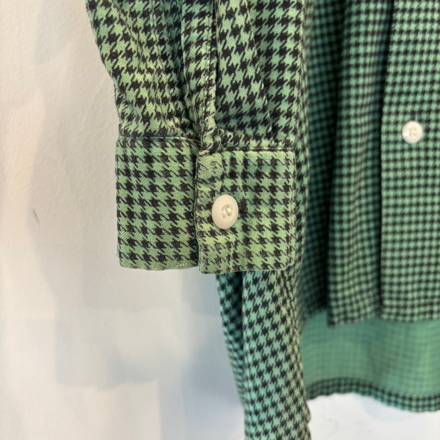 50's Freetline 千鳥格子柄 オープンカラーシャツ 黒緑 (S)/C0234S-SO