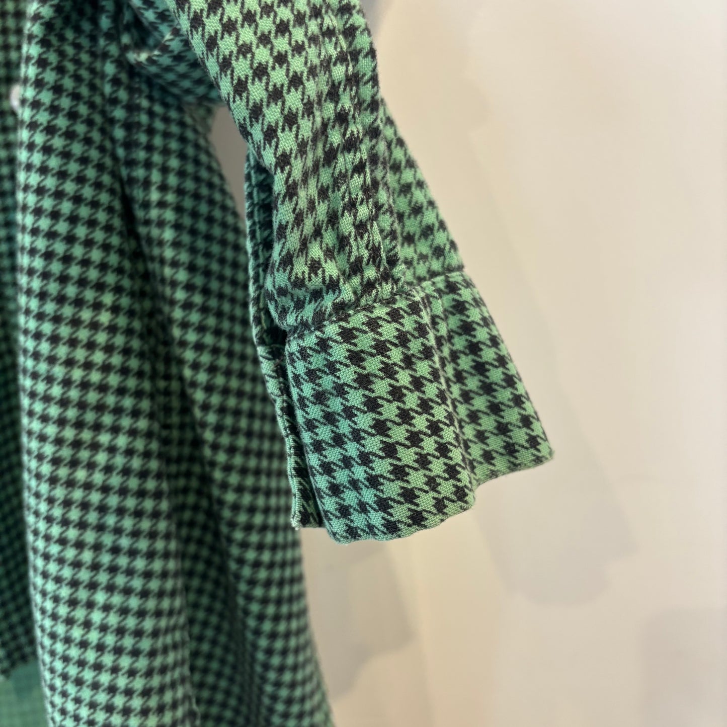 50's Freetline 千鳥格子柄 オープンカラーシャツ 黒緑 (S)/C0234S-SO