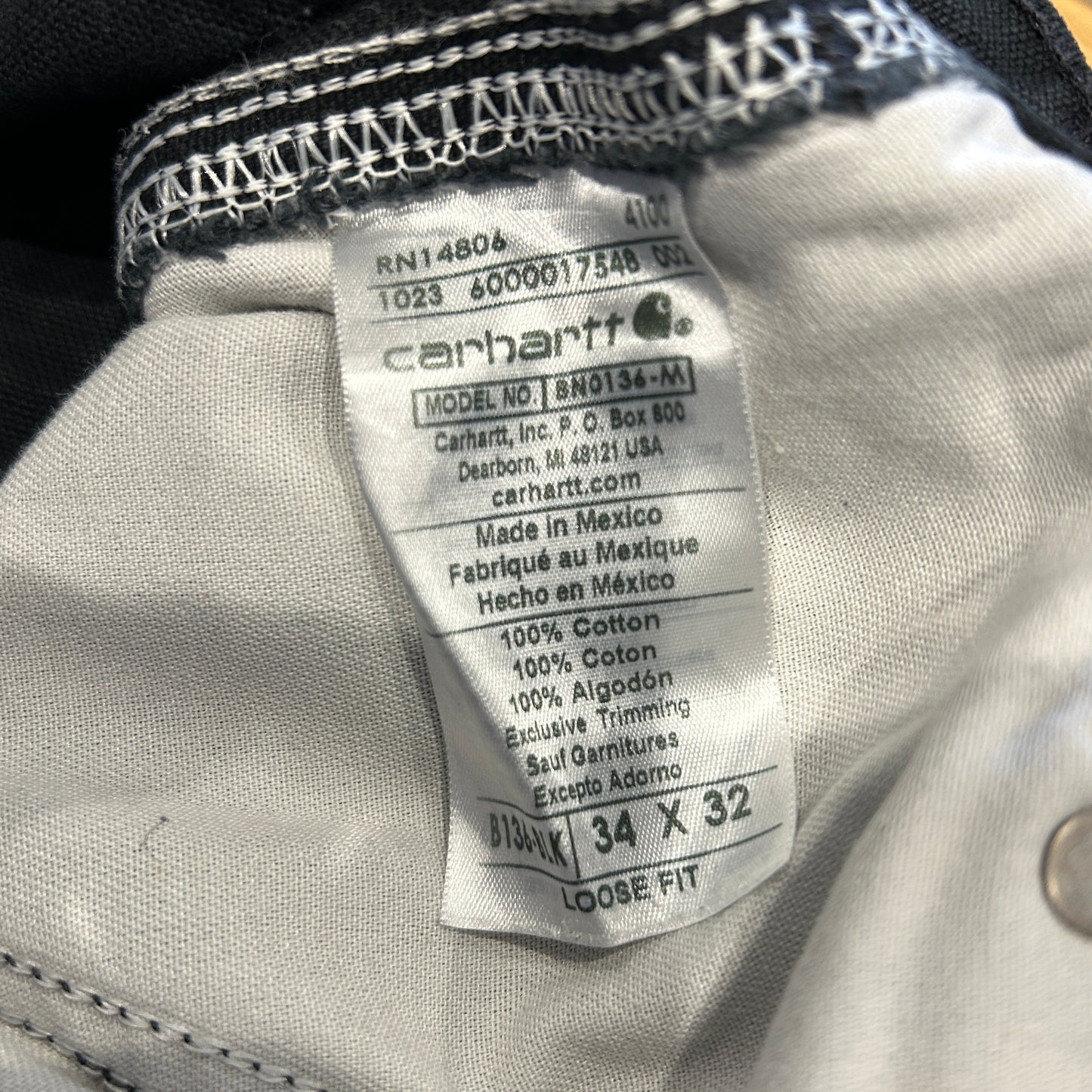 Carhartt カーハート B136-BLK ダブルニーワークパンツ Loose Fit ペインター (34×32)/B3426P-SO