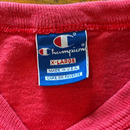 90's Champion NSCO Recreation Services Tシャツ 赤(XL)/A4503T-SO