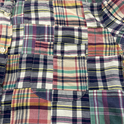 00's J.CREW ”RELAXED FIT" check shirt パッチワーク チェックシャツ (XL)/A7949SH-SO