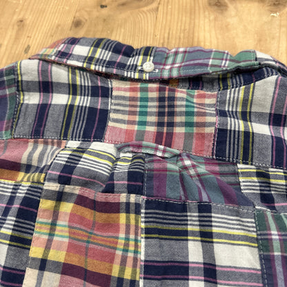 00's J.CREW ”RELAXED FIT" check shirt パッチワーク チェックシャツ (XL)/A7949SH-SO