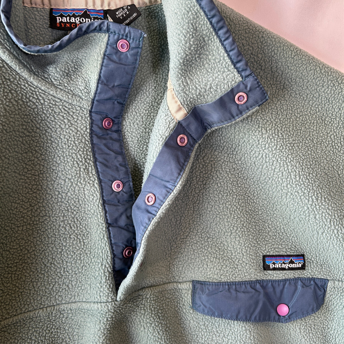 01' Patagonia パタゴニア スナップT フリースプルオーバー USA製(L)/C1529F-SO