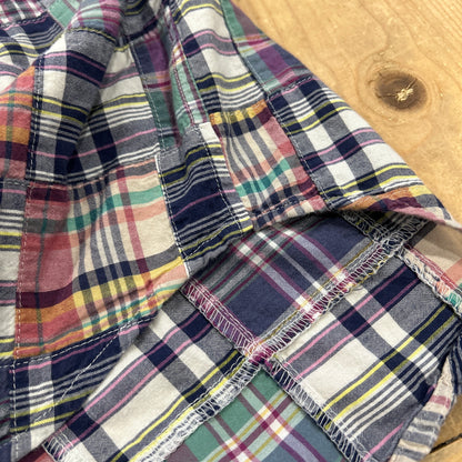 00's J.CREW ”RELAXED FIT" check shirt パッチワーク チェックシャツ (XL)/A7949SH-SO