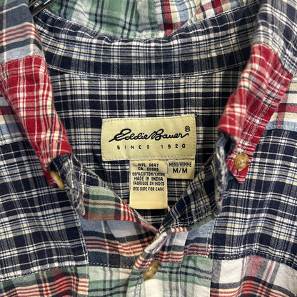 00's Eddie Bauer クレージーパターン 半袖シャツ 赤青緑 (M)/C0983S-SO