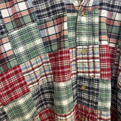 00's Eddie Bauer クレージーパターン 半袖シャツ 赤青緑 (M)/C0983S-SO