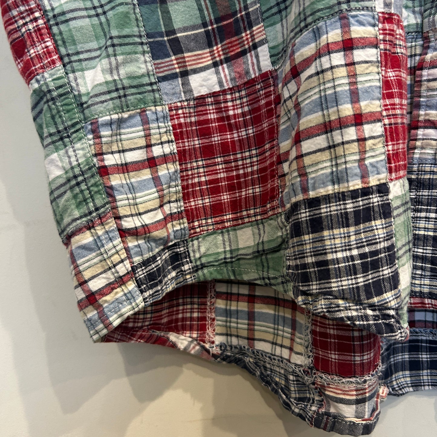 00's Eddie Bauer クレージーパターン 半袖シャツ 赤青緑 (M)/C0983S-SO
