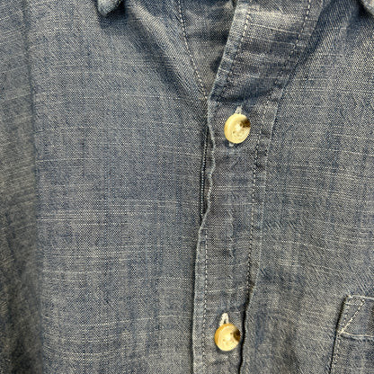 00's J.crew slim シャンブレー 半袖シャツ 薄青 (L)/C0984S-SO
