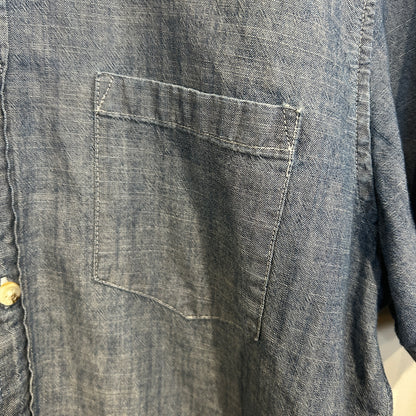 00's J.crew slim シャンブレー 半袖シャツ 薄青 (L)/C0984S-SO