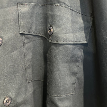80~90's Dickies Plainedge School district ステファン 刺繍 ワークシャツ 紺 (XL)/A8003S-SO