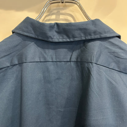 80~90's Dickies Plainedge School district ステファン 刺繍 ワークシャツ 紺 (XL)/A8003S-SO