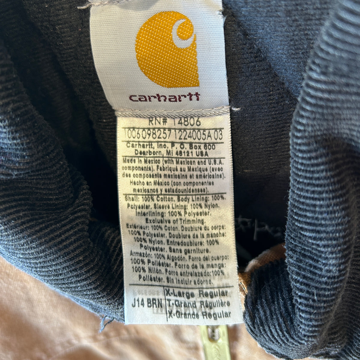 2006 Carhartt カーハート J14 BRN サンタフェジャケット 企業刺繍(XL)/C1848J-SO