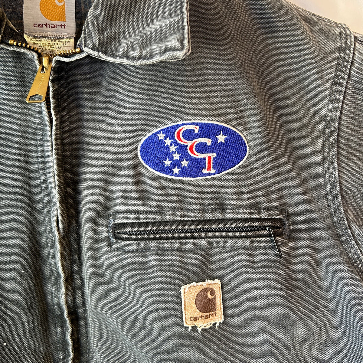 2004 Carhartt カーハート J97 PTL デトロイトジャケット USA製 企業刺繍 (M)/C1849J-SO