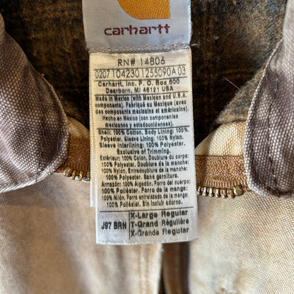 2007 Carhartt カーハート J97 BRN デトロイトジャケット ネルライナー (XL-R)/C1617J-SO