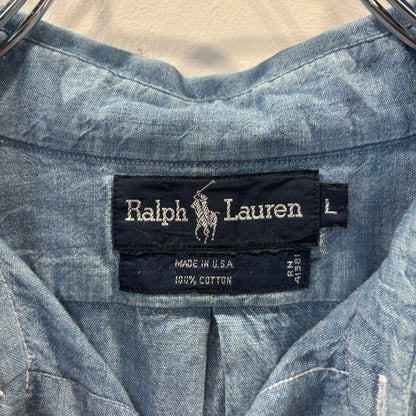 90's Ralph Lauren ラルフローレン シャンブレー・ボタンダウンシャツ USA製(L) /A7813SH-SO