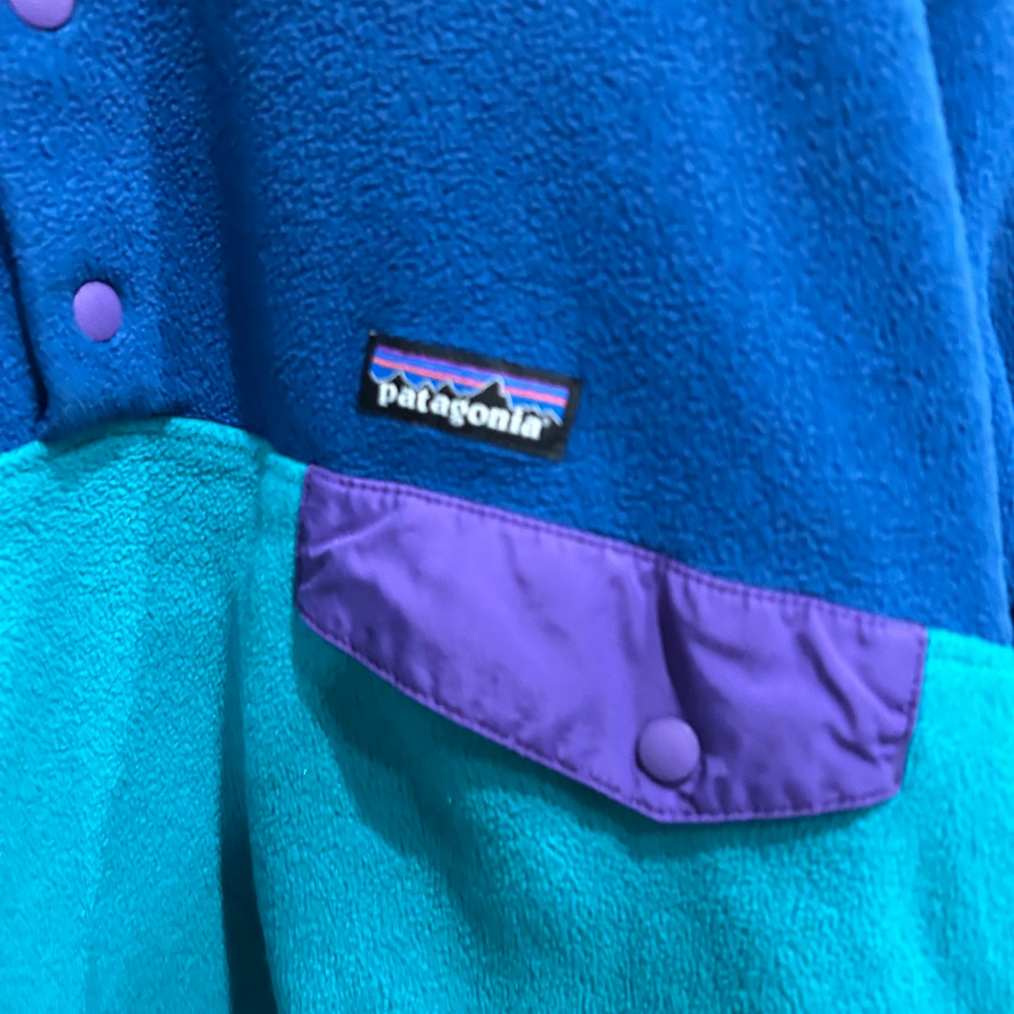 00's Patagonia synshilla Snap-T パタゴニア シンチラ スナップT 青 緑 紫(M)/C0087F-SO