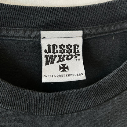 00's West Coast Choppers ウェストコーストチョッパーズ 袖フレイムプリント アイアンクロス ロンT tシャツ (XL)/C0996T-SO