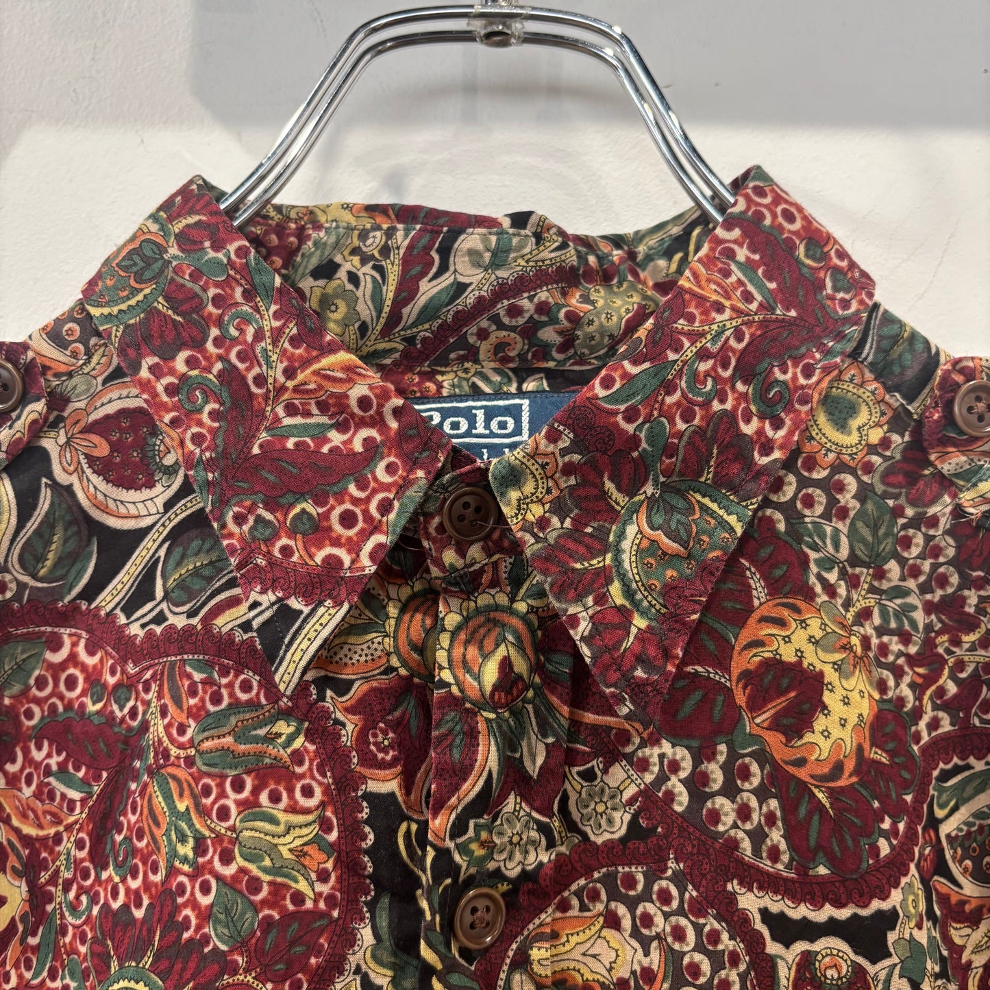 Ralph Lauren ラルフローレン ペイズリー総柄サファリシャツ ワインレッド (M) /B1752SH-SO