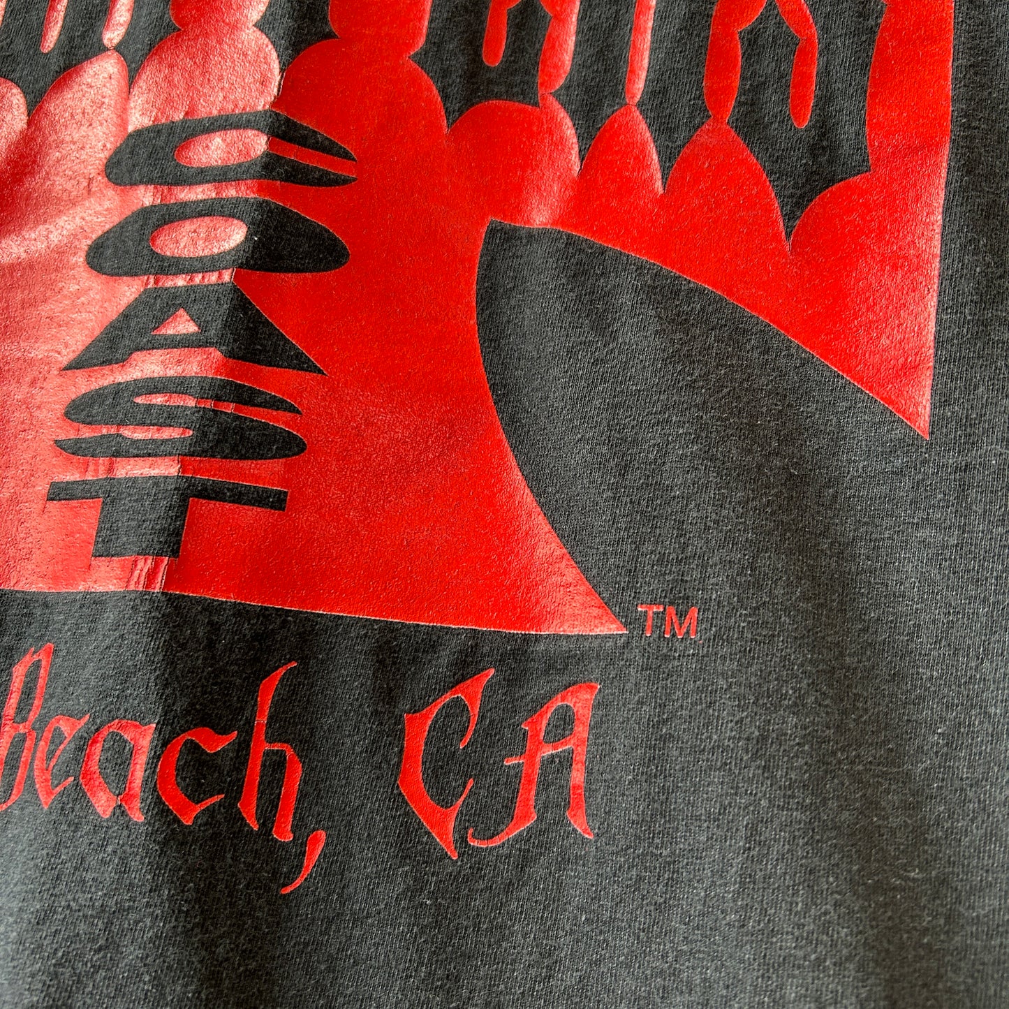 00's West Coast Choppers ウェストコーストチョッパーズ 袖フレイムプリント アイアンクロス ロンT tシャツ (XL)/C0996T-SO