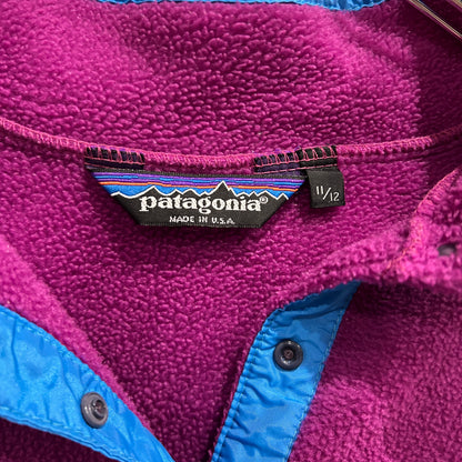 80's ~ Patagonia synchilla Snap-T パタゴニア シンチラ スナップT レディース ピンク ネイビー 水色(11/12)/C0079F-SO